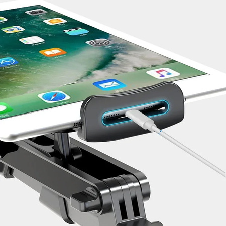 Držiak automobilový na opierku hlavy 360° na tablet telefón na telefón tablet, čierny