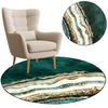 Round carpet NOVO Strado modern for living room marble pattern velvet GoldBank 90x90 cm