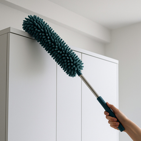 Kefa na prach z mikrovlákna teleskopická na pavučiny dlhá 60-95cm, tmavomodrá