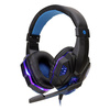 Speed Spider OS-830MV black-blue LED gaming headphones with microphone for PC and console