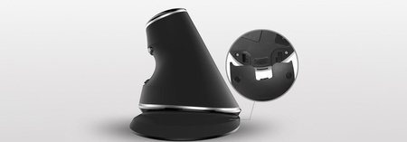 Ergonomiczna mysz komputerowa Delux M618 Silver – pionowa mysz z podstawką pod nadgarstek