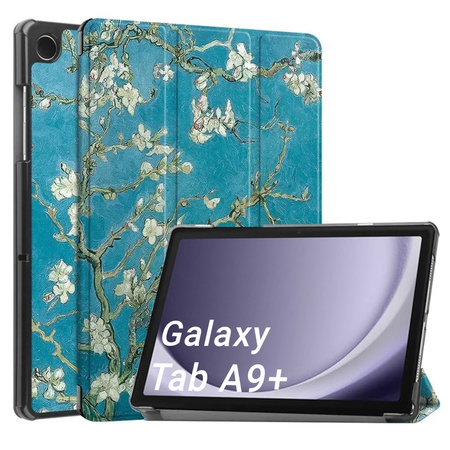 Puzdro grafické na Samsung Galaxy Tab A9 Plus 11 / Galaxy Tab A9 Plus X210, marhuľové - ochranné so stojanom