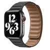 Pasek skórzany opaska do Apple Watch 7 45mm (Czarny)