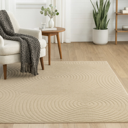 Dywan 160x230 do salonu pętelkowy duży japandi nowoczesny ciężki gruby POLO, beżowy