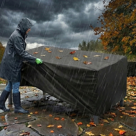 Obal na nábytok záhradné stôl stoličky vodeodolný pevný 300x200x80cm XXL
