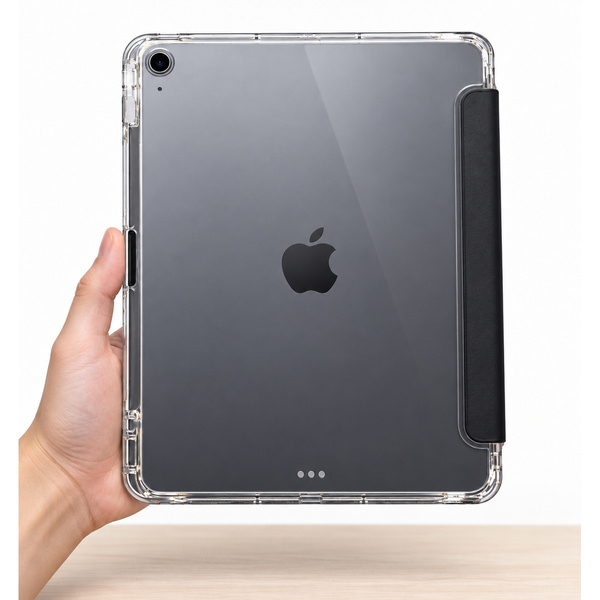 Etui Hard Crystal do Apple iPad Air 13 M4 M3 M2 2026/ 25/ 24 gen 8/ 7 z klapką - czarne