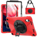 Etui Shockproof z uchwytem do Lenovo Tab M11 10.95, czerwone - ochronne z podstawką, dostęp do portów i przycisków