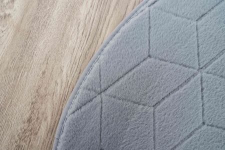 Dywan okrągły Rabbit 3D pluszowy miękki jedwabisty futro królika 120, srebrny