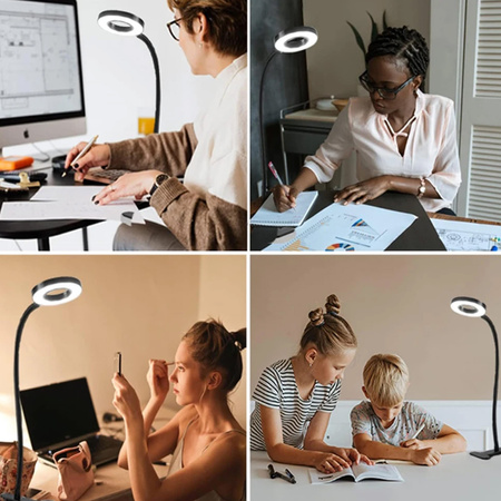 Lampa stolová LED z klipom DML5, čierny
