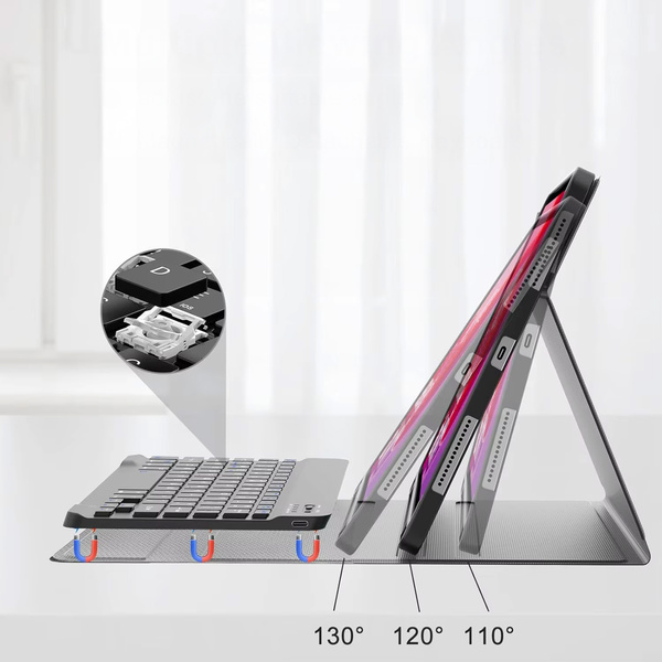 Etui z klawiaturą do Galaxy Tab S10 Lite 10.9" SM-X406 SM-X400 2025 ochronne czarne