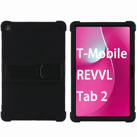 Etui Armor do T-Mobile T Tablet 2 10.1 5G 2025 pancerne, czarne - ochronne z podstawką