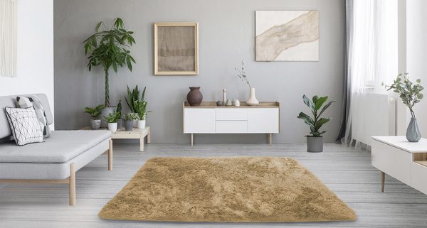 Shaggy Strado rug 160x200 CappuccinoCamel (Light brown)