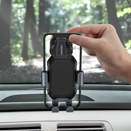 Gravity car mount for Baseus Tank phone with suction cup (black)