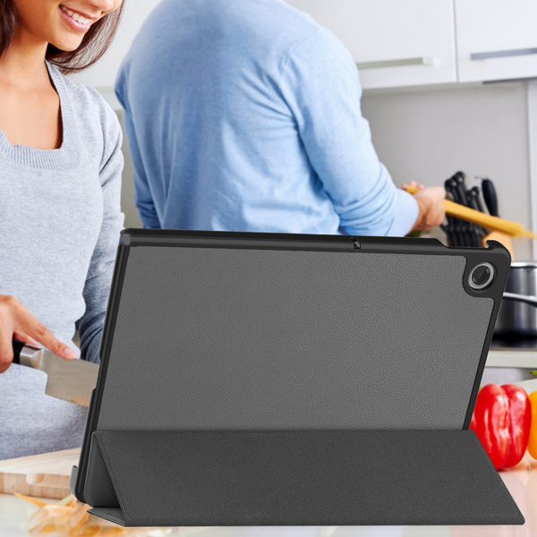 Puzdro Smart na Lenovo Tab 10.1 2025 s klapkou / Lenovo Tab, sivé - ochranné so stojanom