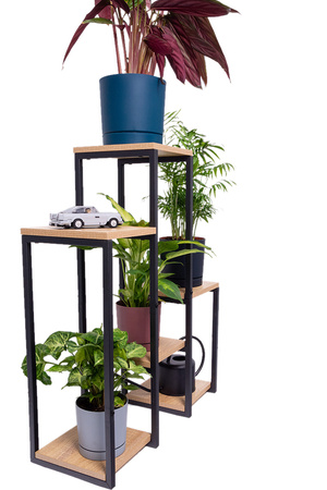 PANORAMA 6 level metal standing flower stand - elegant flower and plant stand OAK