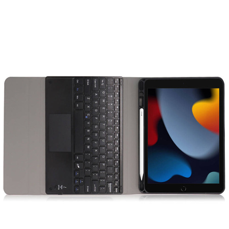 Etui kolorowe z klawiaturą, myszką do Apple iPad 7 / 8 / 9 10.2, czarne - ochronne