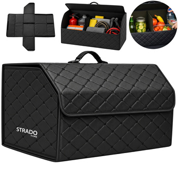 Folding large organizer for car trunk quilted trunk bag tote for shopping and tools