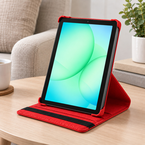 Etui obrotowe do Samsung Galaxy Tab A11 X135/ X133 A9 SM-X115/X110 - czerwone