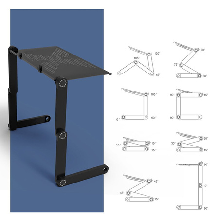 Folding stand with cooling fan for tablet laptop up to 17" F2 (Black)