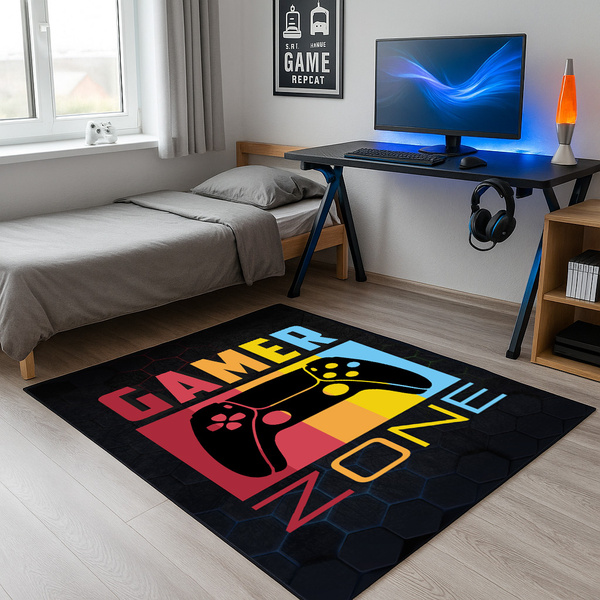 Dywan gamingowy 160x220 dla gracza mata pod fotel antypoślizgowy Gamer Zone
