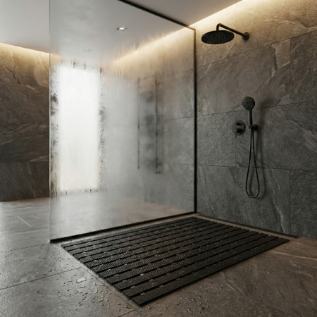 Mata łazienkowa antypoślizgowa do łazienki do wanny pod prysznic 43x61cm (Czarna)