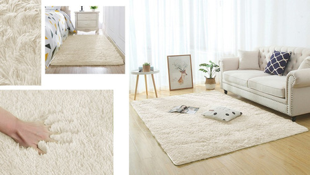 Shaggy room carpet Strado 140x200 CreamBeige (Beige)