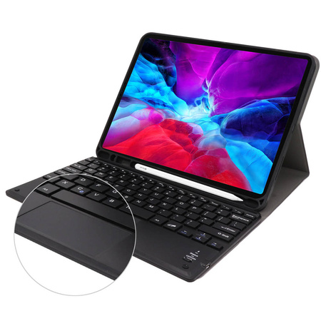 Etui kolorowe z klawiaturą, myszką do Apple iPad Air 4 11 Pro / Air 4 10.9, czarne - ochronne z podstawką
