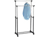 Double clothes hanger rack on wheels