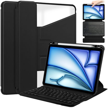 Etui 360 i KLAWIATURA do Apple iPad Air 11 M3 2025 / Air 11 M2 2024 GEN 7 6, czarne