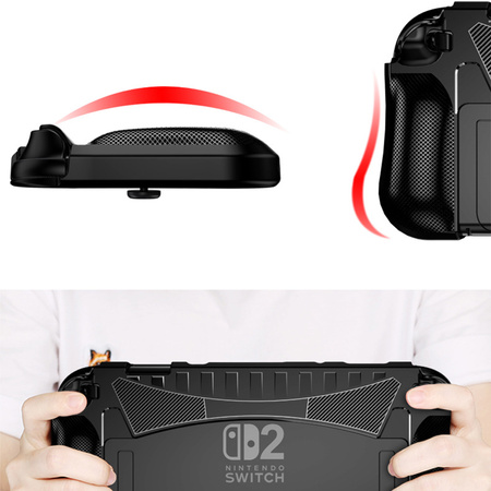 Etui do Nintendo Switch 2 2025 Lekkie do grania poprawia chwyt, czarne - ochronne z podstawką