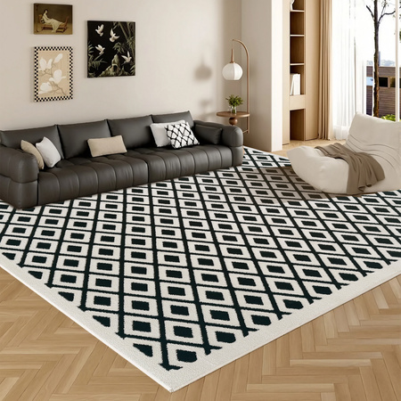 Dywan 120x170 do salonu pętelkowy duży japandi nowoczesny ciężki gruby POLO - Chessboard (Szary)