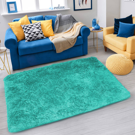 Shaggy Strado room rug 160x230 TurquoiseSea (Turquoise)