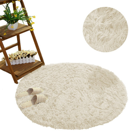 Dywan okrągły Shaggy Strado 100x100 CreamBeige (Beżowy)