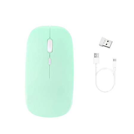 Bezdrôtová myš počítačová myš Bluetooth 2.4G optický senzor, zelená