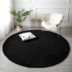 Rabbit Strado round rug 180x180 Black (Black)