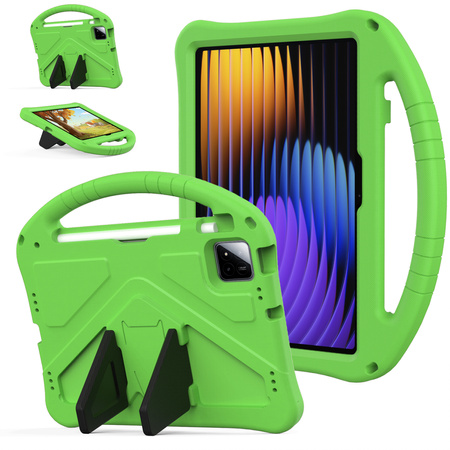 Puzdro FunColor na Xiaomi Pad 7 / Pad 7 Pro 11.2 pancierové / Xiaomi Pad 7 Pro, zelené - ochranné so stojanom