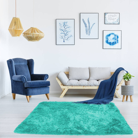 Shaggy Strado room carpet 160x220 TurquoiseSea (Turquoise)