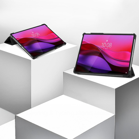 Puzdro Smart na Lenovo Yoga Tab Plus 12.7 2025 s klapkou / Lenovo Idea Tab, čierne - ochranné so stojanom