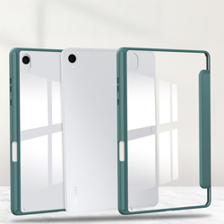 Puzdro Clear Pencil na Samsung Galaxy Tab S11 11 SM SMX736 s klapkou, zelené - ochranné