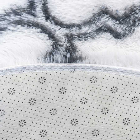 Dywan okrągły do salonu shaggy DECOR antypoślizgowy miękki puszysty 140x140, biały