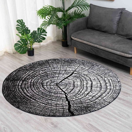 NOVO Strado modern tree trunk carpet for living room grey pattern Grey Trunk 100x100 cm