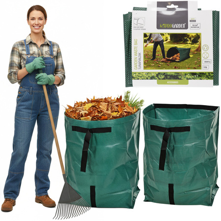 Worek kosz ogrodowy z uchwytami mocny na odpady liście trawę gałęzie 175L