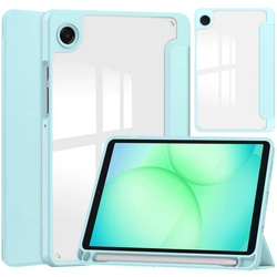 Etui Clear Pencil do Galaxy Tab A11 X135/ X133 A9 SM-X110/ SM-X115, uchwyt na rysik, niebieskie