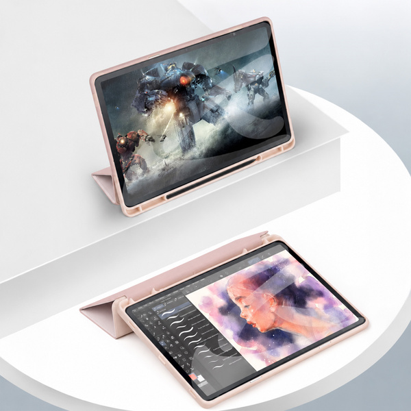 Puzdro Smart s držiakom stylus na Samsung Galaxy Tab S9 / S9 S10, ružové - ochranné so stojanom