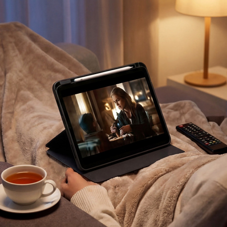 Etui OBROTOWE PENCIL do iPad 10.9 2022 Gen. 10/ 11 2025 A16 Gen. 11 WAKE UP, czarne