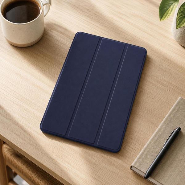 Etui Smart do Lenovo Tab One 8.7 2025 TB305FU TB305XU, ochronne z podstawką - granatowe
