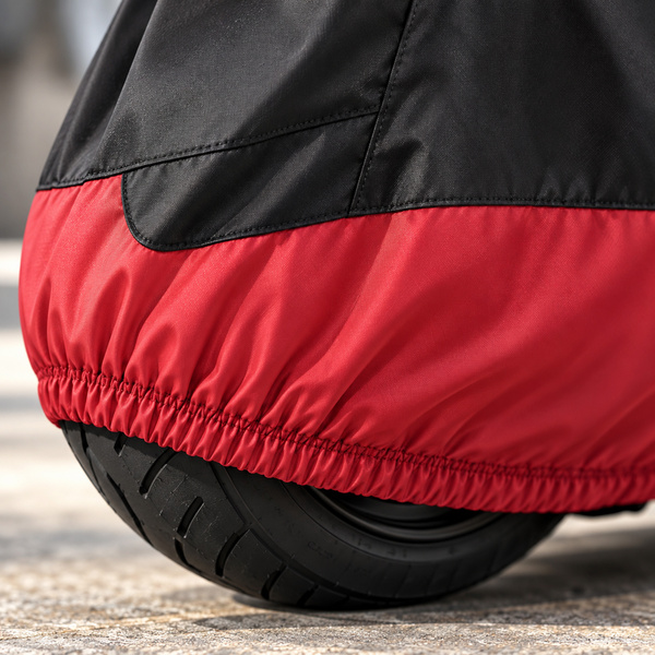 Pokrowiec na motocykl skuter 2 rowery 245x105x125 cm wodoodporny czarno-czerwony