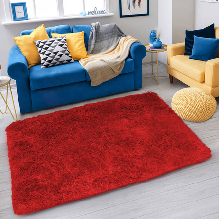 Shaggy Strado 250x300 BloodyRed room carpet (Bright red)