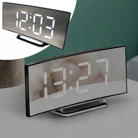 Elektronické digitálne LED hodiny budík s teplomerom, biely