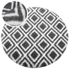 Dywan okrągły do salonu shaggy DECOR antypoślizgowy miękki puszysty 120x120 Black Cube